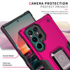 Military Grade Shockproof Hybrid Armor Case with Ring Grip for Samsung Galaxy S26 Ultra - Hot Pink