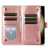 Leather Wallet Case with Zipper Pocket for Samsung Galaxy S26 Ultra - Rose Gold