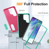 Military Grade Certified TUFF Hybrid Armor Case with Kickstand for Samsung Galaxy S26 Ultra - Hot Pink Teal