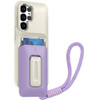 Military Grade All-In-One Hybrid Case with Card Pocket, Kickstand and Hand Strap for Samsung Galaxy S26 Ultra - Beige Purple