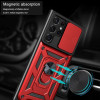 Military Grade Superior Series Hybrid Case with Ring Grip and Camera Lens Cover for Samsung Galaxy S26 Ultra - Red