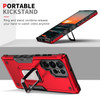 Military Grade Shockproof Hybrid Armor Case with Ring Grip for Samsung Galaxy S26 Ultra - Red