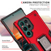 Military Grade Shockproof Hybrid Armor Case with Ring Grip for Samsung Galaxy S26 Ultra - Red