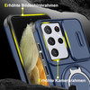 Dual Layer MagSafe Case with Rotating Stand and Privacy Camera Cover for Samsung Galaxy S26 Ultra - Blue