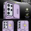 Dual Layer MagSafe Case with Rotating Stand and Privacy Camera Cover for Samsung Galaxy S26 Ultra - Purple