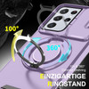 Dual Layer MagSafe Case with Rotating Stand and Privacy Camera Cover for Samsung Galaxy S26 Ultra - Purple