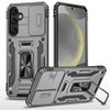 Military Grade Ring Holder Case with Camera Lens Cover for Samsung Galaxy S26 - Grey