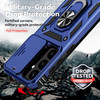 Military Grade Hybrid Case with Ring Grip and Camera Lens Protector for Samsung Galaxy S26 - Blue