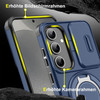 Dual Layer MagSafe Case with Rotating Stand and Privacy Camera Cover for Samsung Galaxy S26 - Blue