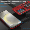 Military Grade Ring Holder Case with Camera Lens Cover for Samsung Galaxy S26 Plus - Red