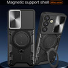 Superior Series Hybrid Case with MagSafe Magnetic Ring Stand and Camera Lens Cover for Samsung Galaxy S26 Plus - Black
