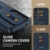 Combat Tough Series Ring Holder Case with Camera Lens Cover for Samsung Galaxy A37 5G - Blue
