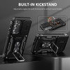 Military Grade Ring Holder Case with Camera Lens Cover for Samsung Galaxy A37 5G - Black