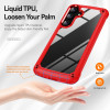 Military Grade Tough Shield Snap-on Transparent Case for Samsung Galaxy S25 FE - Red