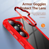 Military Grade Tough Shield Snap-on Transparent Case for Samsung Galaxy S25 FE - Red