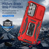 Military Grade Ring Holder Case with Camera Lens Cover for Samsung Galaxy S25 FE - Red