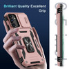 Military Grade Ring Holder Case with Camera Lens Cover for Samsung Galaxy S25 FE - Rose Gold