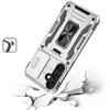 Military Grade Ring Holder Case with Camera Lens Cover for Samsung Galaxy S25 FE - Silver