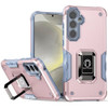 Military Grade Shockproof Hybrid Armor Case with Ring Grip for Samsung Galaxy S25 FE - Rose Gold