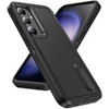 Military Grade Certified TUFF Hybrid Armor Case with Kickstand for Samsung Galaxy S25 FE - Black