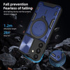 Superior Series Hybrid Case with MagSafe Magnetic Ring Stand and Camera Lens Cover for Samsung Galaxy S25 FE - Blue