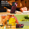 Superior Series Hybrid Case with MagSafe Magnetic Ring Stand and Camera Lens Cover for Samsung Galaxy S25 FE - Red