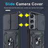 Military Grade Hybrid Case with Ring Grip and Camera Lens Protector for Samsung Galaxy A57 5G - Black