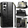 Leather Wallet Case with Zipper Pocket for Samsung Galaxy A57 5G - Black