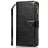 Leather Wallet Case with Zipper Pocket for Samsung Galaxy A57 5G - Black