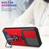 Military Grade All-In-One Ring Stand Card Case for Samsung Galaxy A57 5G - Red