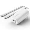 Belkin BoostCharge Dual Wall Charger with PPS + USB-C Cable with Lightning Connector