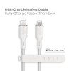 360 Electrical Fluid Nylon Braided MFi Certified Lightning Connector to USB-C Charge and Sync Cable - White