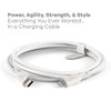 360 Electrical Fluid Nylon Braided MFi Certified Lightning Connector to USB-C Charge and Sync Cable - White