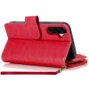 Leather Wallet Case with Zipper Pocket for Samsung Galaxy A17 5G - Red
