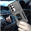 Combat Tough Series Ring Holder Case with Camera Lens Cover for Samsung Galaxy S26 Ultra - Grey