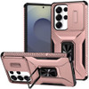 Combat Tough Series Ring Holder Case with Camera Lens Cover for Samsung Galaxy S26 Ultra - Rose Gold