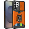 Military Grade All-In-One Ring Stand Card Case for Samsung Galaxy S26 Ultra - Cosmic Orange