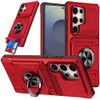 Military Grade All-In-One Ring Stand Case with Card Pocket for Samsung Galaxy S26 Ultra - Red