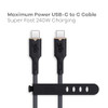 360 Electrical Fluid 240W Nylon Braided USB-C to USB-C Charge and Sync Cable - Black