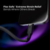 360 Electrical Fluid Nylon Braided USB-C to USB-A Charge and Sync Cable - Black