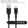 360 Electrical Fluid Nylon Braided USB-C to USB-A Charge and Sync Cable - Black