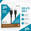 360 Electrical Fluid Nylon Braided USB-C to USB-A Charge and Sync Cable - Black