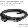 360 Electrical Fluid Nylon Braided USB-C to USB-A Charge and Sync Cable - Black