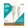 360 Electrical Fluid Nylon Braided USB-C to USB-A Charge and Sync Cable - White