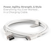 360 Electrical Fluid Nylon Braided USB-C to USB-A Charge and Sync Cable - White