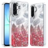 Feather Series Epoxy Glitter Hybrid Case for Samsung Galaxy A17 5G - Red