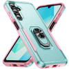 Military Grade TUFF Shockproof Hybrid Armor Case with Ring Grip for Samsung Galaxy S26 - Teal Pink
