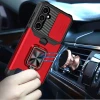 Military Grade All-In-One Ring Stand Card Case for Samsung Galaxy S26 - Red