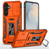 Military Grade Ring Holder Case with Camera Lens Cover for Samsung Galaxy S26 - Cosmic Orange