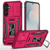 Military Grade Ring Holder Case with Camera Lens Cover for Samsung Galaxy S26 - Hot Pink